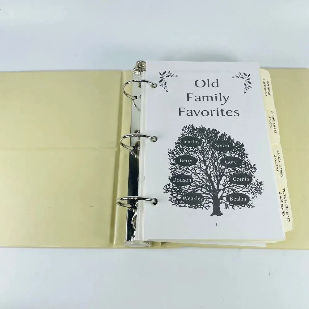 Old Family Favorites 3-Ring Binder Cookbook Spicer Gore Corbin Beahm Jenkins